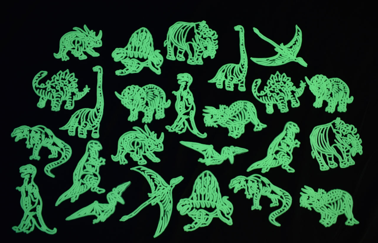 24 Piece Glow in the Dark Dinosaurs Wall Ceiling Decor