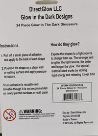 Thumbnail for 24 Piece Glow in the Dark Dinosaurs Wall Ceiling Decor