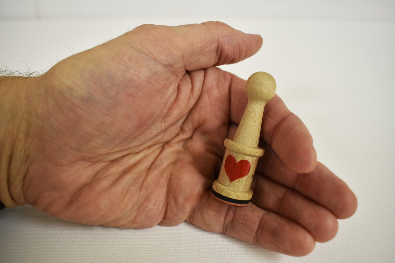 Heart Dry Rubber Peg Stamp for Arts Crafts Security Glow Party