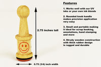 Thumbnail for Smiley Face Dry Rubber Peg Stamp for Arts Crafts Security Glow Party