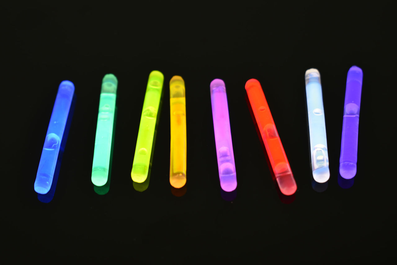 1.5 inch Assorted Mini Glow Sticks- 50 Per Package