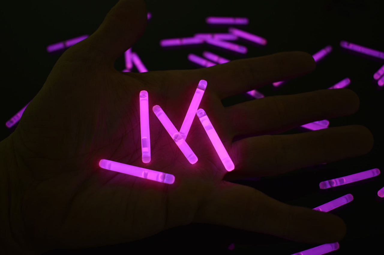 1.5 inch Pink Mini Glow Sticks- 50 Per Package