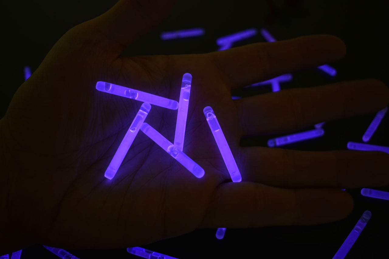 1.5 inch Purple Mini Glow Sticks- 50 Per Package