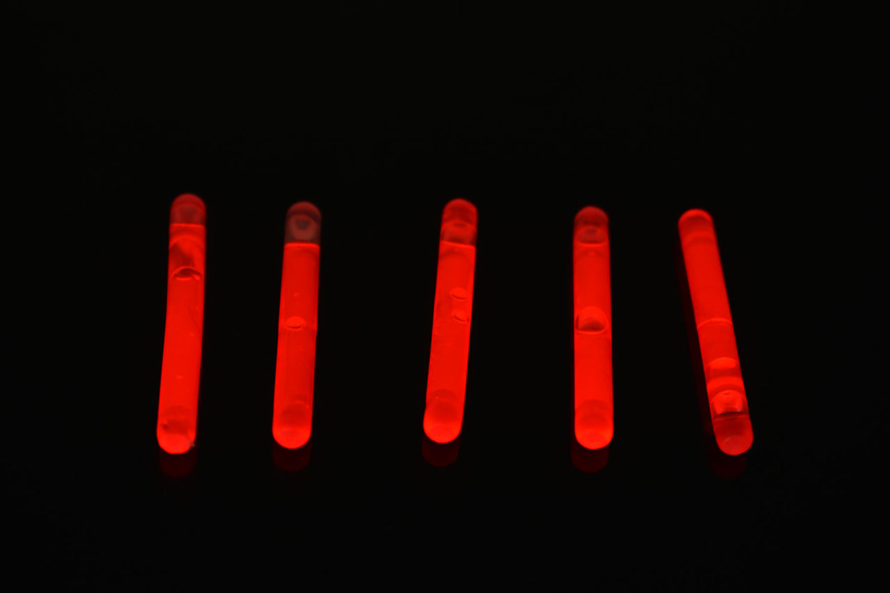 1.5 inch Red Mini Glow Sticks- 50 Per Package