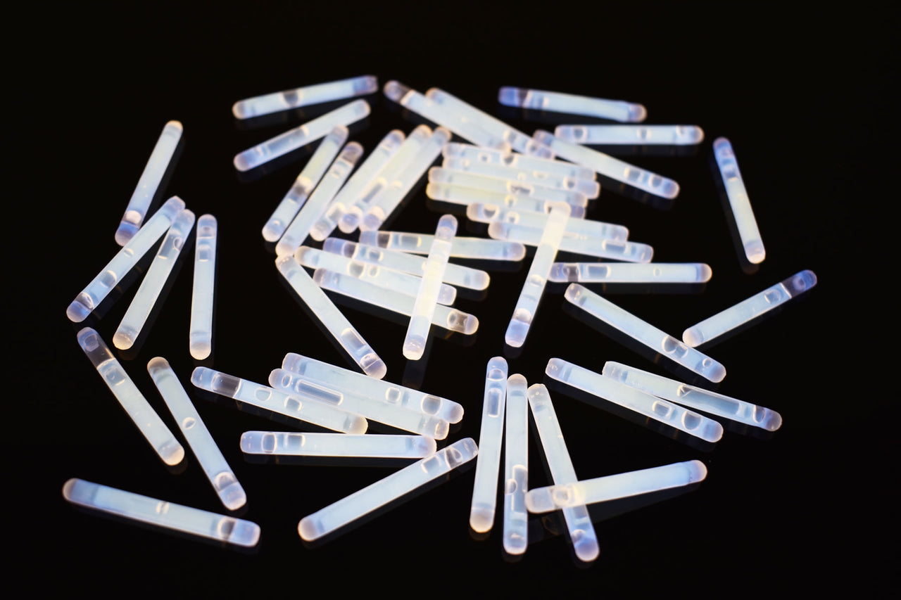 1.5 inch White Mini Glow Sticks- 50 Per Package