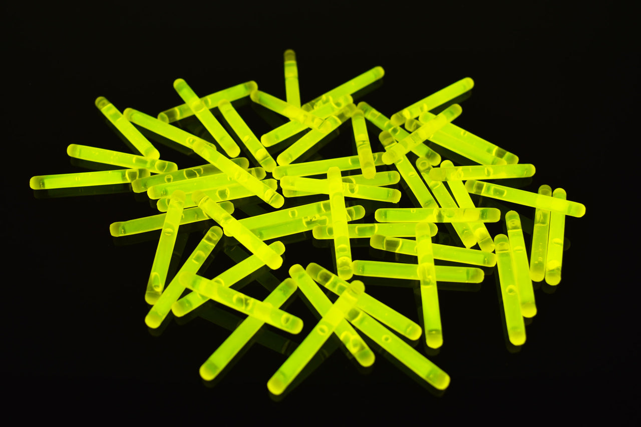 1.5 inch Yellow Mini Glow Sticks- 50 Per Package