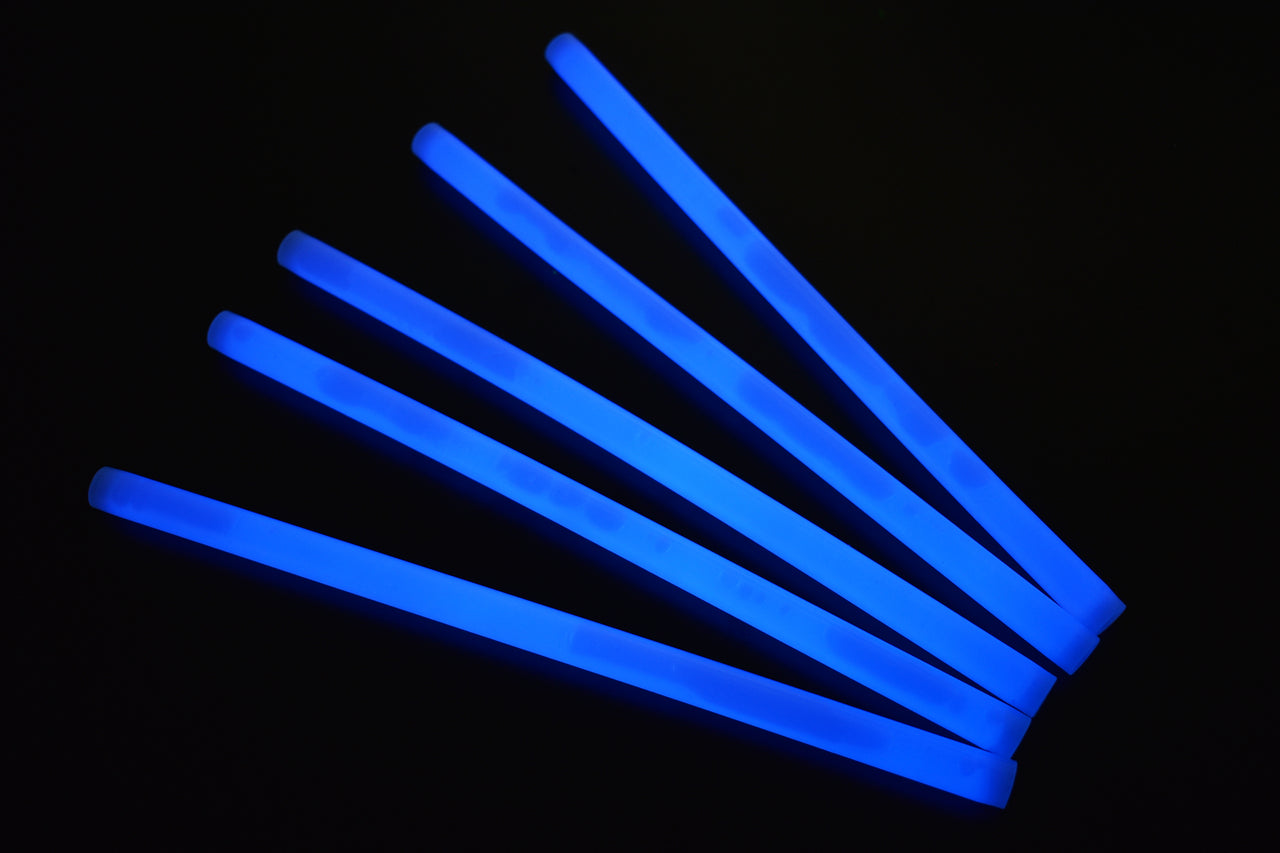 12 inch 15mm Blue Premium Glow Sticks- 10 Per Package