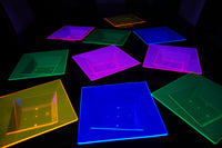 Thumbnail for 12 Ounce Neon UV Blacklight Reactive Square Twist Glow Party Bowls- 10 Count