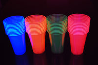 Thumbnail for 16oz Neon Assorted UV Blacklight Reactive Soft Plastic Glow Party Cups