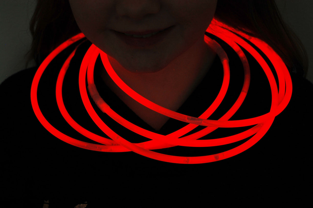 Premium Jumbo Red Glow Necklaces- 50 per package