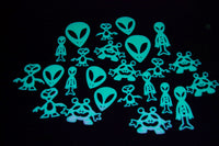 Thumbnail for 24 Piece Glow in the Dark Aliens Wall Ceiling Decor