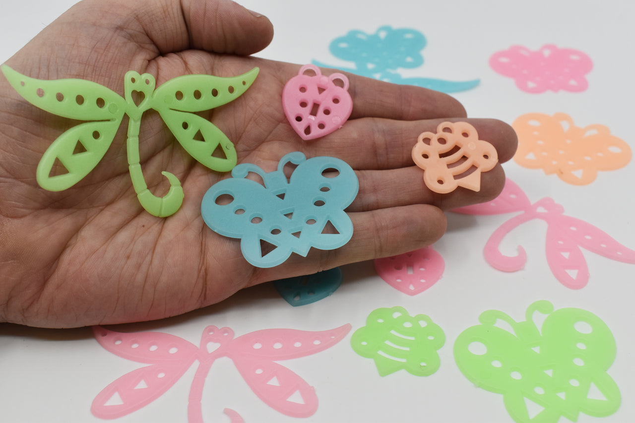 24 Piece Glow in the Dark Multicolor Butterflies Wall Ceiling Decor