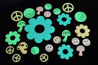 Thumbnail for 25 Piece Glow in the Dark Multicolor 60's Wall Ceiling Decor