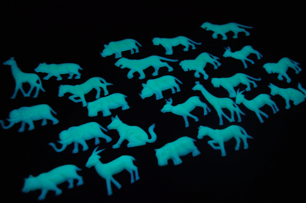 24 Piece Glow in the Dark Safari Animals Wall Ceiling Decor