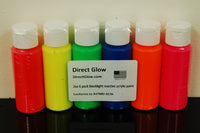 Thumbnail for Blacklight Reactive Fluorescent Acrylic Paints 6 Pack 2 Ounce Bottles