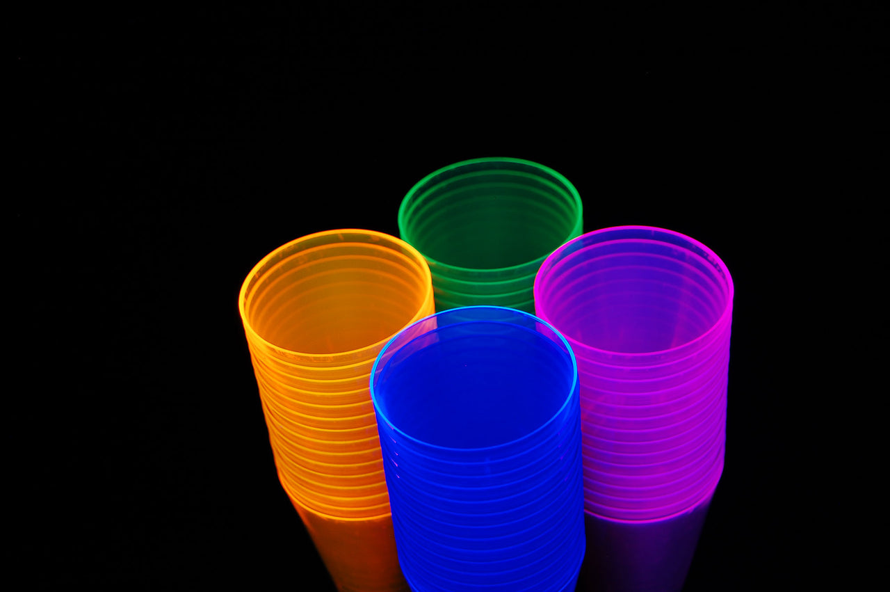 2 Ounce 40ct Neon UV Blacklight Reactive Glow Party Shot Glasses