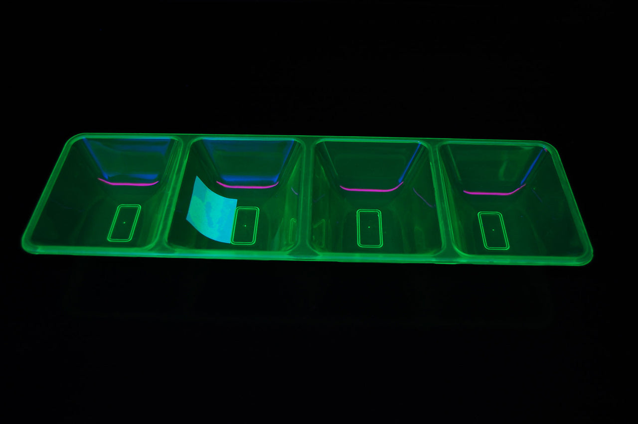 UV Blacklight Reactive 4 Compartment Serving Tray