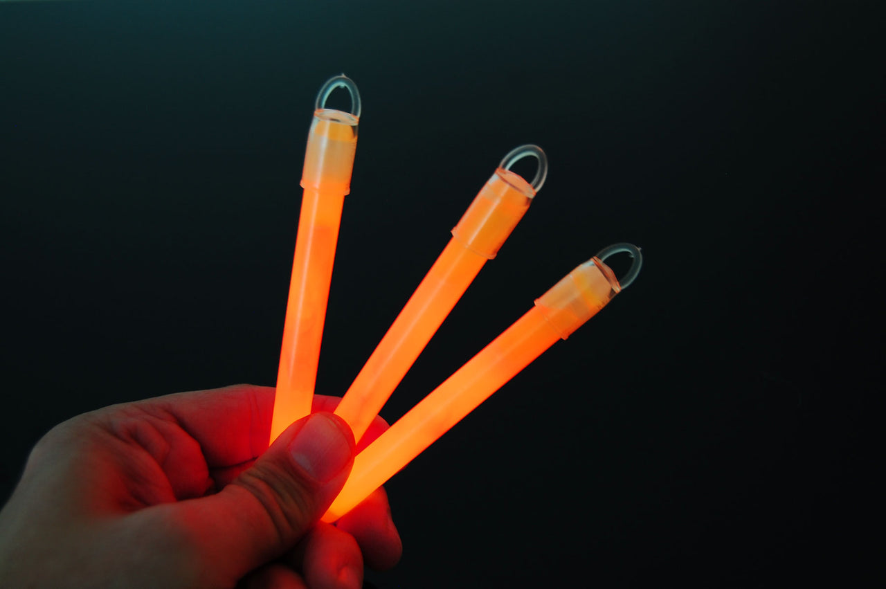 4 inch 10mm Orange Glow Sticks- 25 Per Package