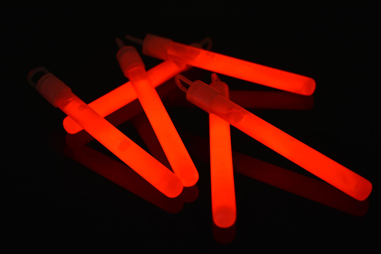 4 inch 10mm Red Glow Sticks- 50 Per Package