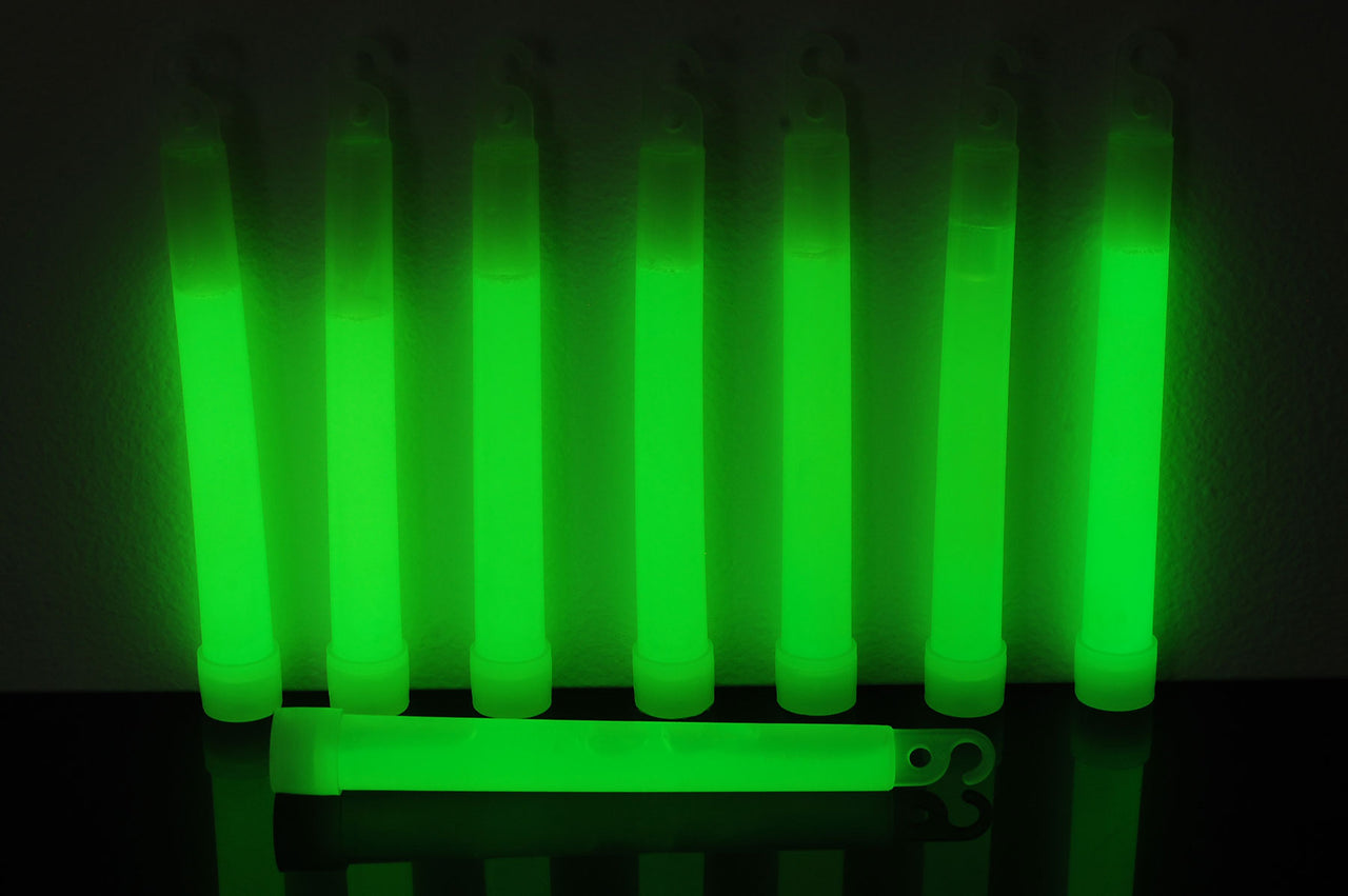 6 inch 15mm Green Premium Safety Glow Sticks- Single Packs