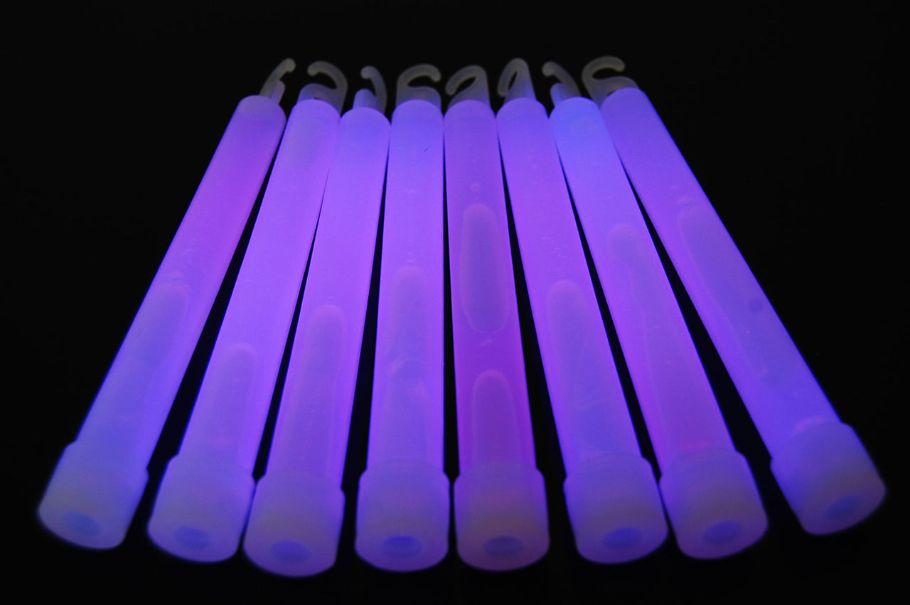 6 inch 15mm Purple Premium Safety Glow Sticks- 25 Per Package