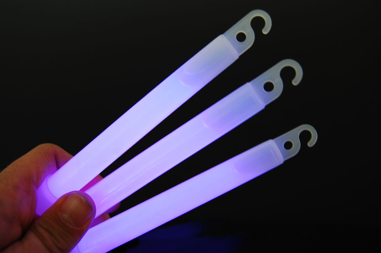 6 inch 15mm Purple Premium Safety Glow Sticks- 25 Per Package