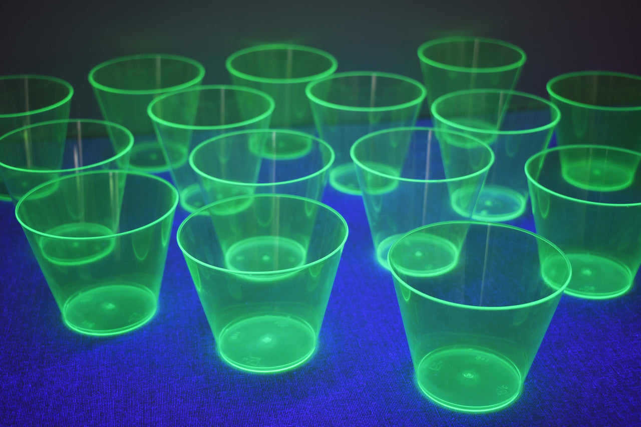 9oz Neon Assorted UV Blacklight Reactive Hard Plastic Glow Party Cups