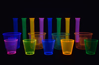 Thumbnail for 85ct UV Blacklight Reactive Shot Glass Assortment Glow Party Pack