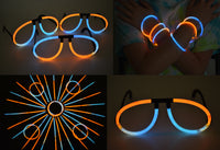 Thumbnail for Aqua Orange Bi-Color Glow Stick Eye Glasses Bracelets Bulk Pack- 50 Pairs