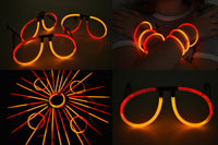 Thumbnail for Orange Red Bi-Color Glow Stick Eye Glasses Bracelets Bulk Pack- 50 Pairs