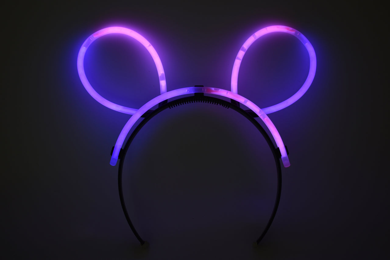 Pink Purple Bi-Color Glow Stick Bunny Ears- 33 Pieces