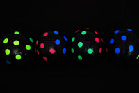 Thumbnail for 11 Inch UV Blacklight Neon Polka Dot Black Latex Print Balloons