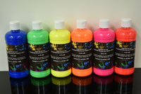 Thumbnail for Blacklight Reactive Fluorescent Acrylic Paints 6 Pack 16 Ounce Bottles