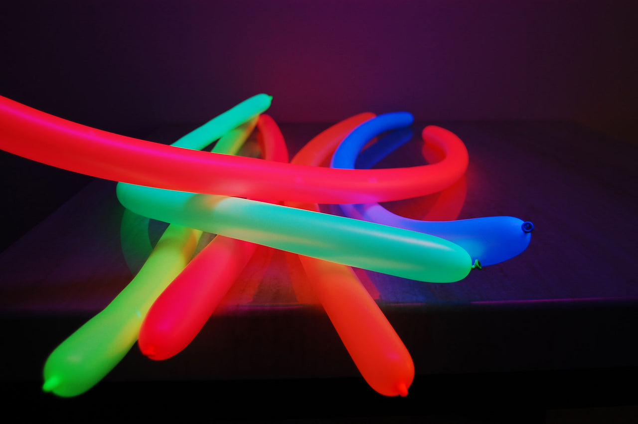 60 inch Blacklight Reactive Fluorescent UV Neon Glow Party Tube Balloons