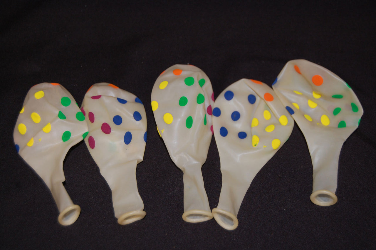 11 Inch UV Blacklight Neon Polka Dot Clear Latex Print Balloons