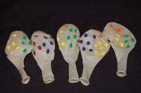 Thumbnail for 11 Inch UV Blacklight Neon Polka Dot Clear Latex Print Balloons