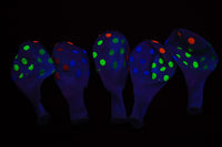 Thumbnail for 11 Inch UV Blacklight Neon Polka Dot Clear Latex Print Balloons