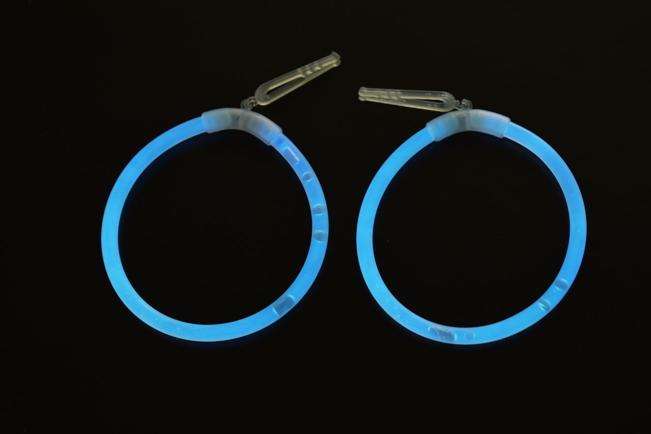 Aqua Glow Stick Hoop Earrings- 50 Pairs