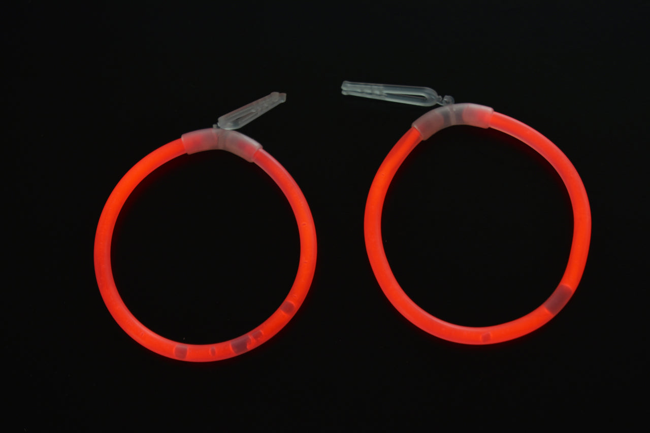 Red Glow Stick Hoop Earrings- 50 Pairs