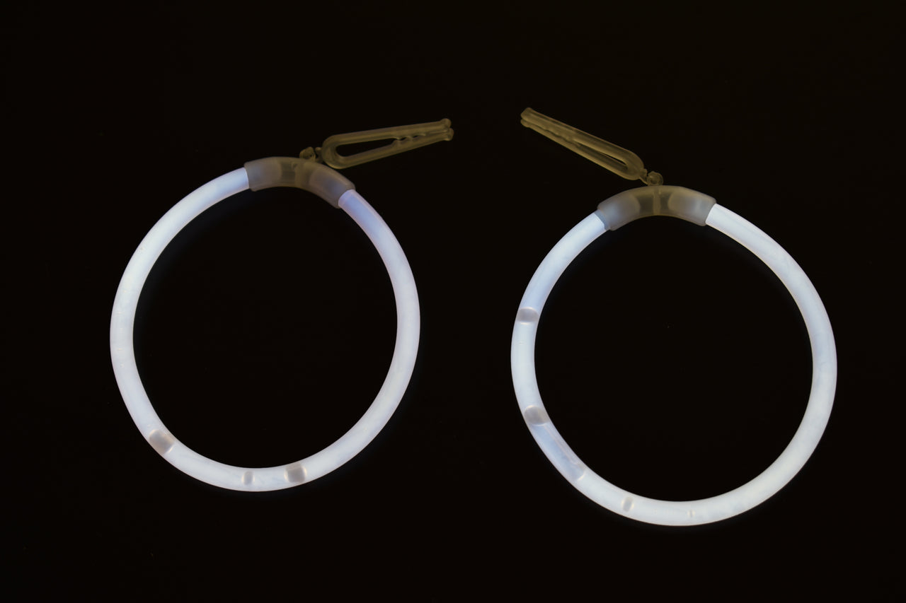 White Glow Stick Hoop Earrings- 50 Pairs