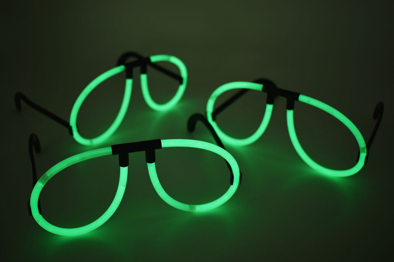 Green Glow Stick Eye Glasses Bracelets Bulk Pack- 50 Pairs
