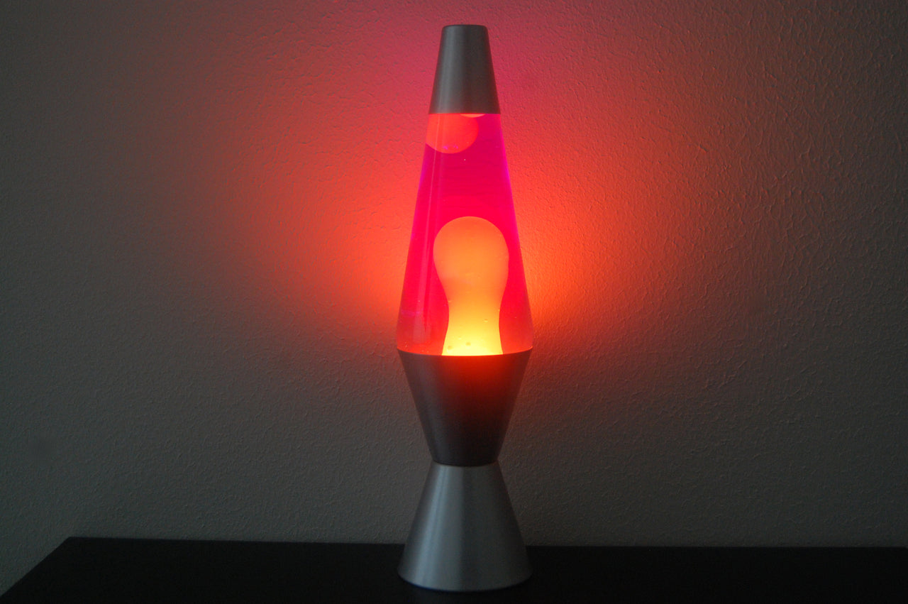 14.5 inch 20oz Lava Brand Motion Lamp Purple Liquid Yellow Wax Retro Home Decor