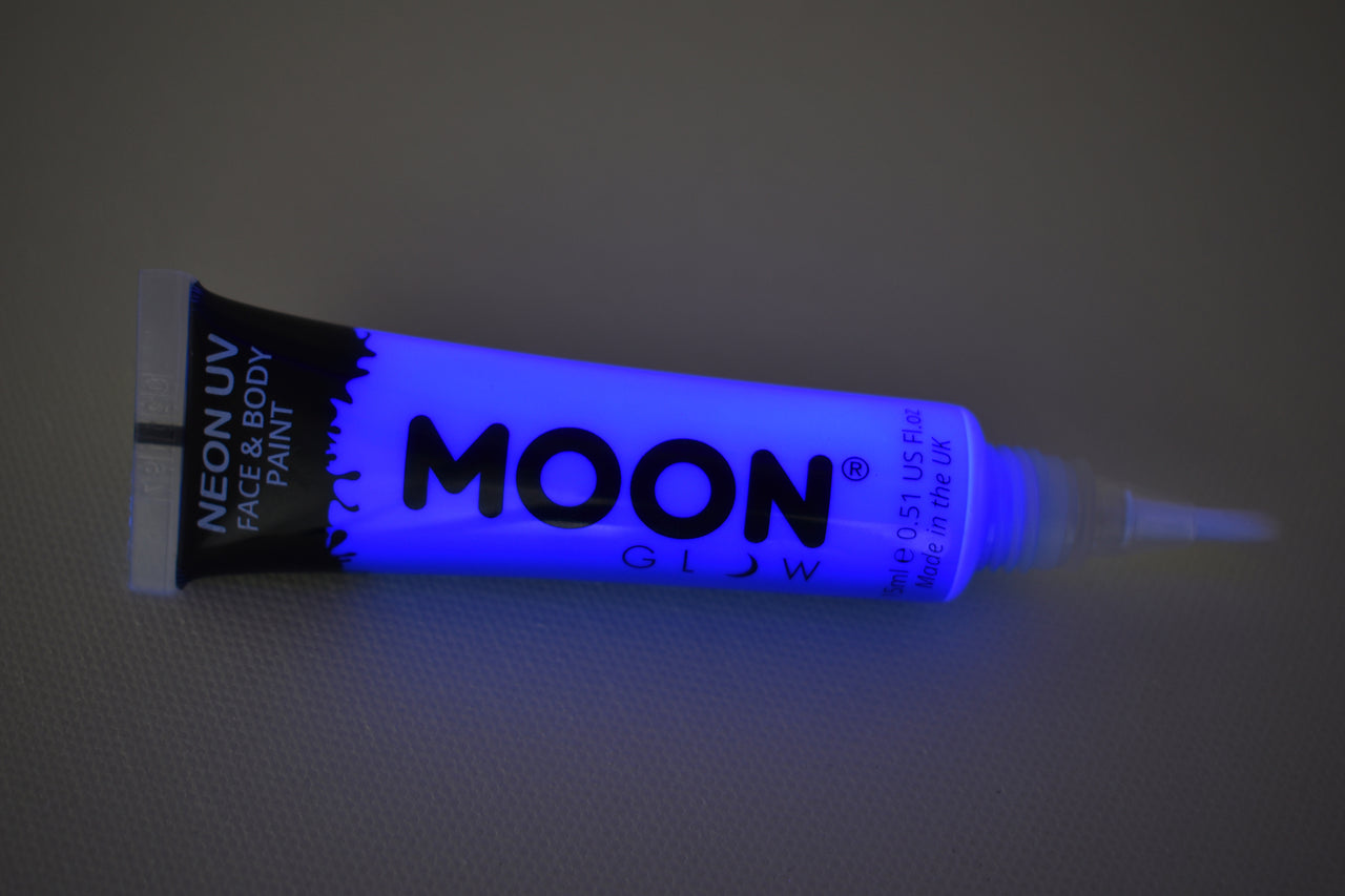 Moon Glow Intense UV Blacklight Face and Body Paint with Brush