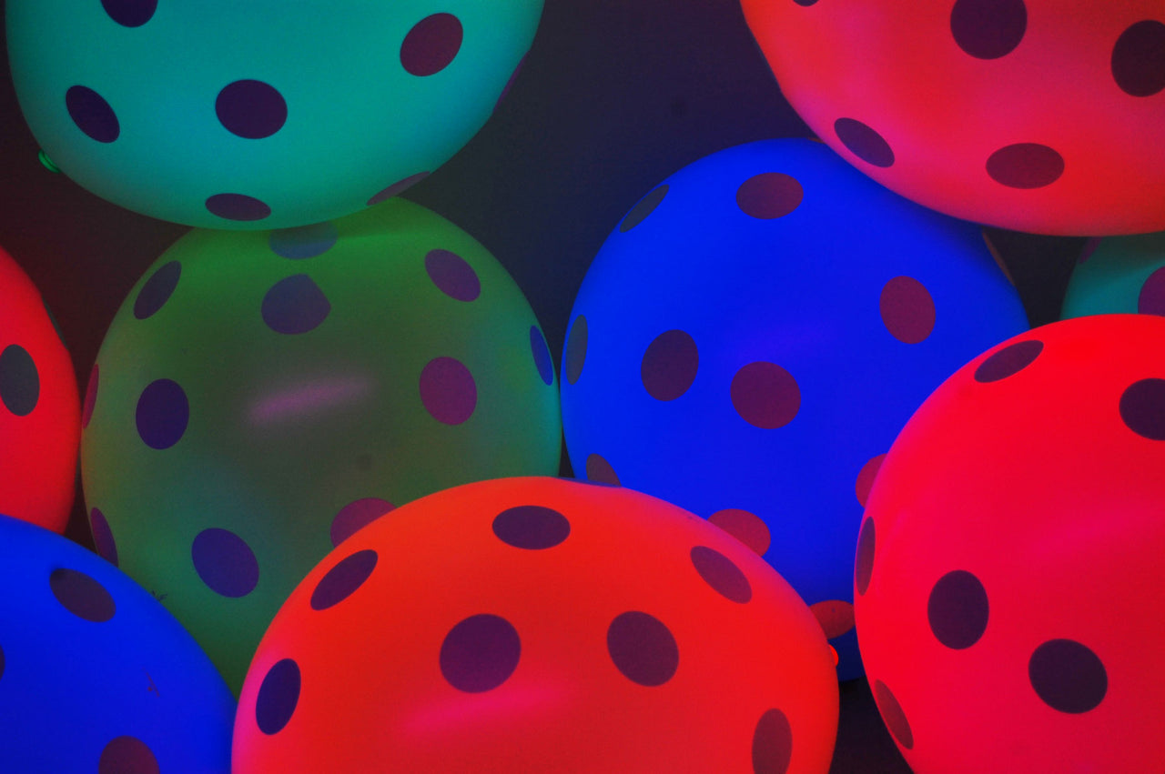 11 Inch UV Blacklight Neon Polka Dot Print Balloons