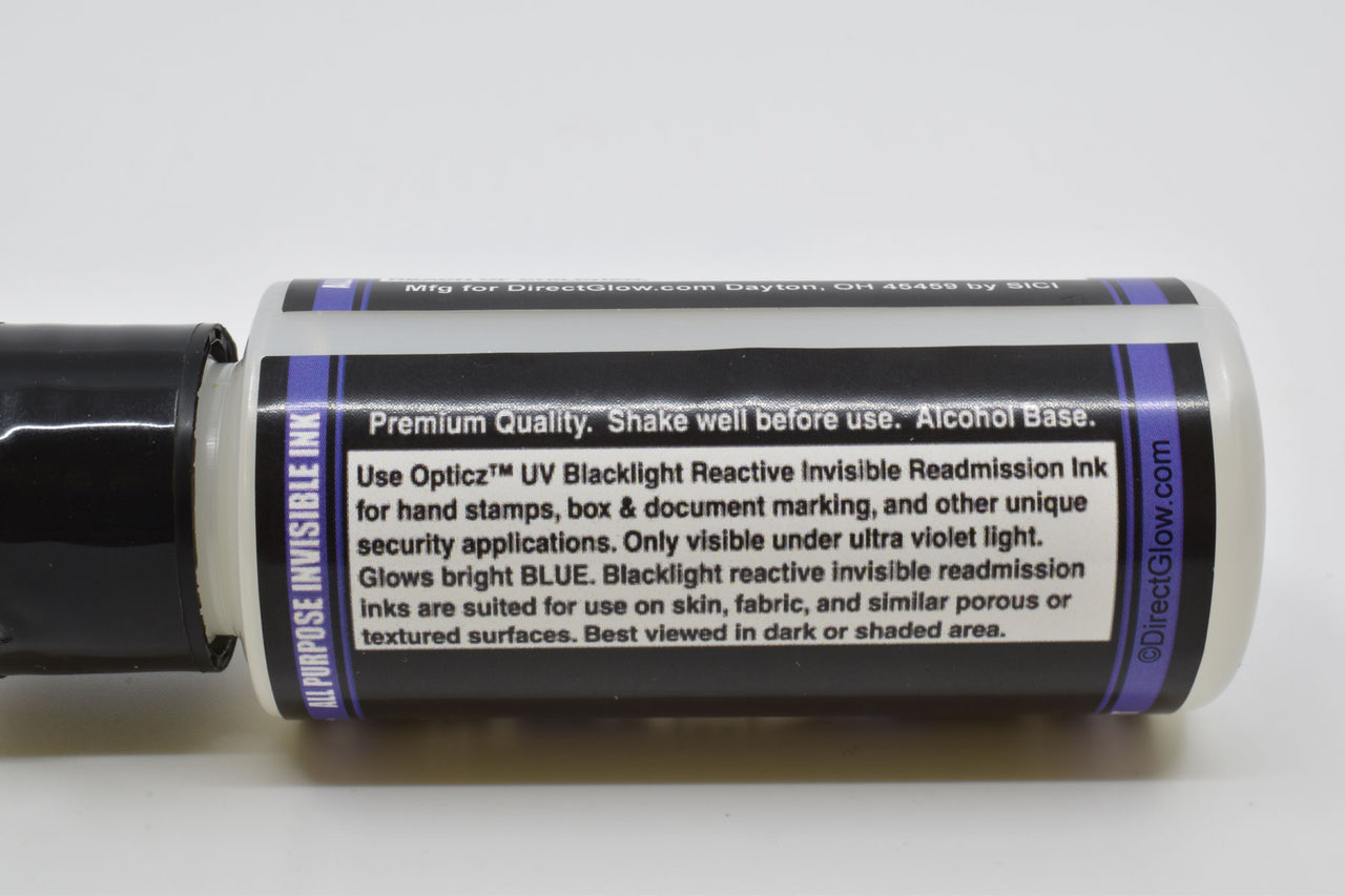 Opticz All Purpose Invisible Blue UV Blacklight Reactive Security Ink