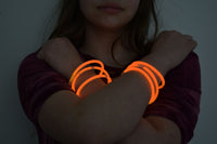 Thumbnail for 8 inch Premium Orange Glow Stick Bracelets- 100 per package