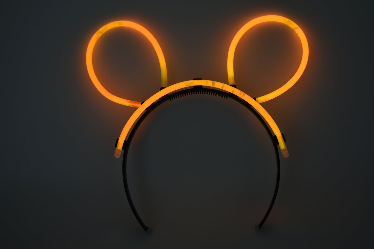 Orange Glow Stick Bunny Ears- Single Retail Packs