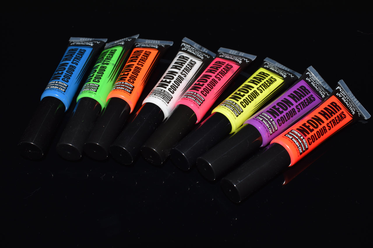 PaintGlow UV Blacklight Reactive Color Streaks Hair Mascara