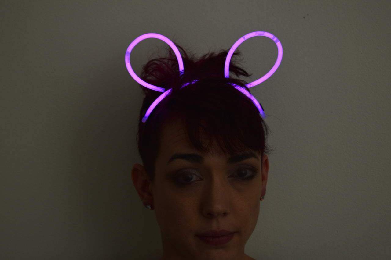 Pink Glow Stick Bunny Ears- Single Retail Packs