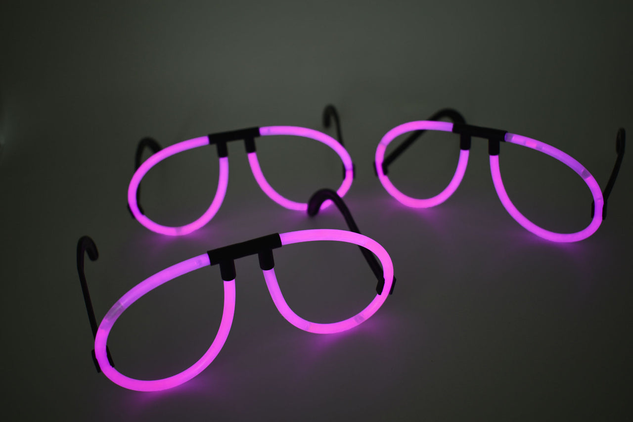 Pink Glow Stick Eye Glasses Bracelets Bulk Pack- 50 Pairs